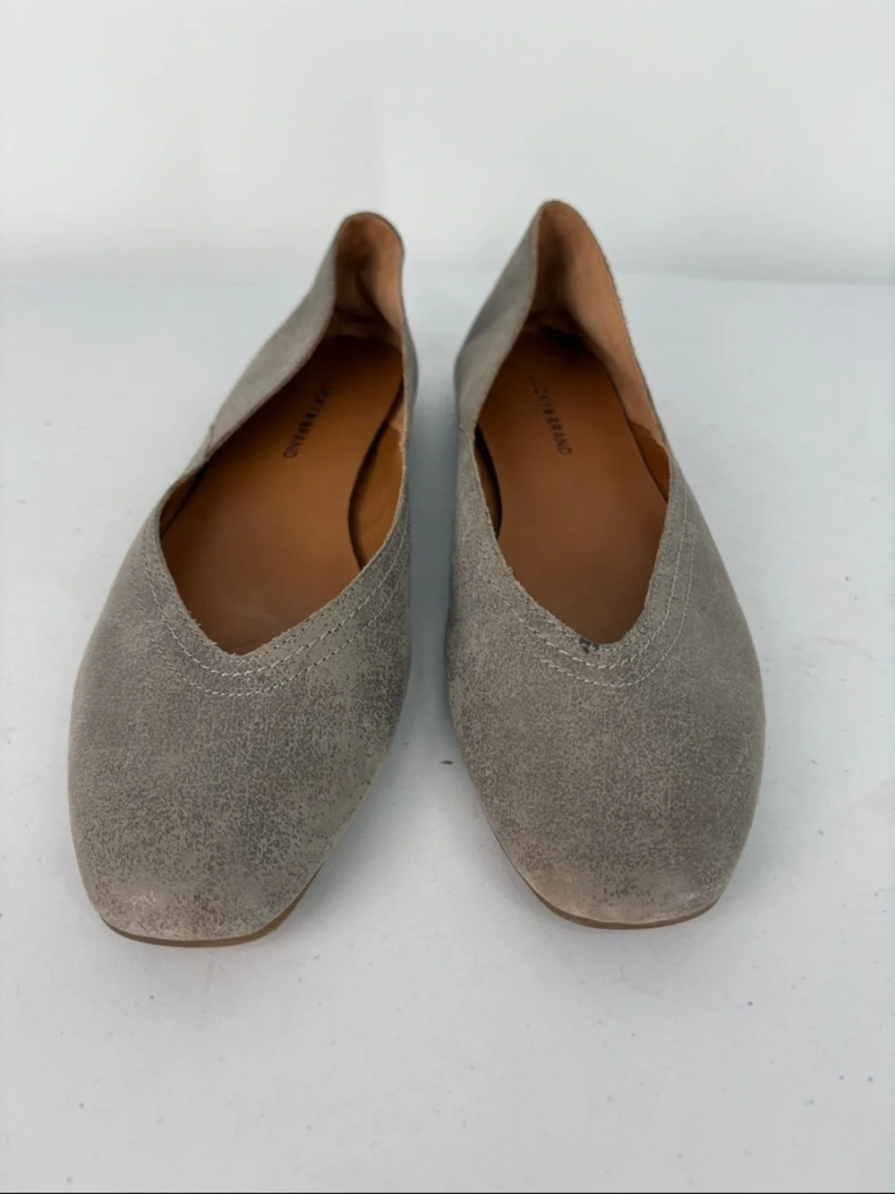 👔 Lucky Brand taupe  Suede Slip-On Ballet Flats